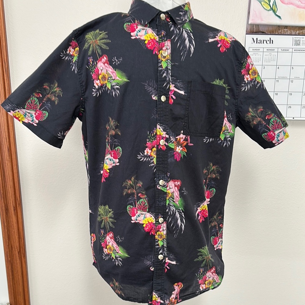 Floral Black Men's Shirt